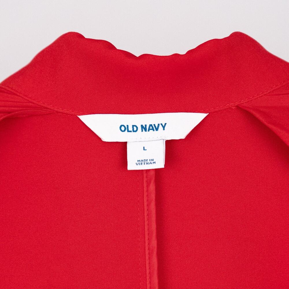 Old Navy Women's Unlined Blazer Jacket LARGE Aurora Red Classic Holiday Office - Picture 6 of 6